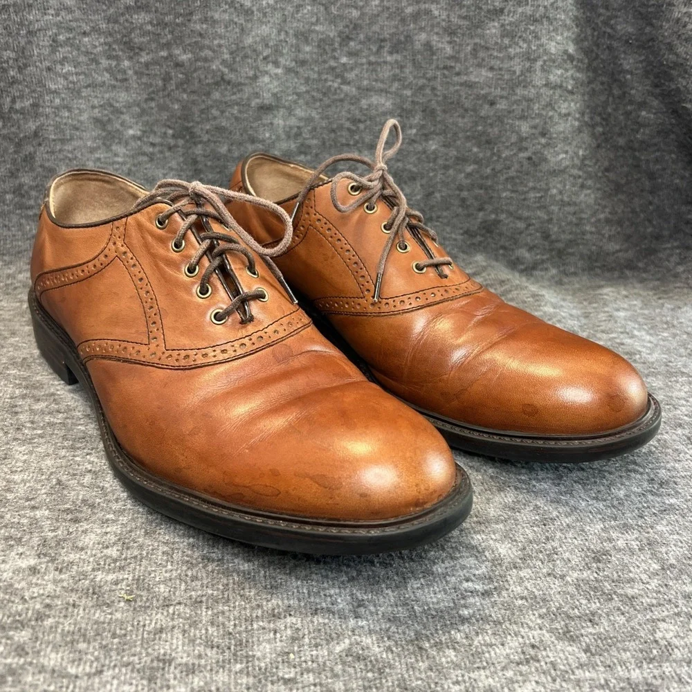 Johnston & Murphy Men's Size 12M Shoes Tabor‎ Saddle 20-2270 Mahogany Calfskin